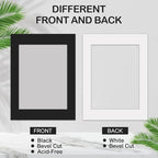 15 Pack 12x16 Black Picture Mats, Frame Mattes for 9x12 Pictures Display Photo Frame Mat Core Bevel Cut Mat Board Show Kit for Photos, Prints, Artworks