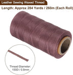 uxcell 150D 0.8mm Flat Waxed Thread 284 Yards Polyester Leather Sewing Waxed String Hand Stitching Waxed Cord for Leather Stitching Sewing Bookbinding DIY Craft Brick Red