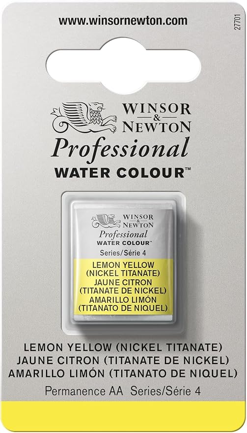 Winsor & Newton Professional Watercolor, Half Pan, Lemon Yellow Hue