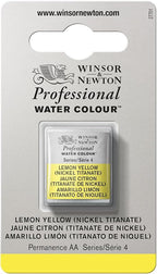 Winsor & Newton Professional Watercolor, Half Pan, Lemon Yellow Hue