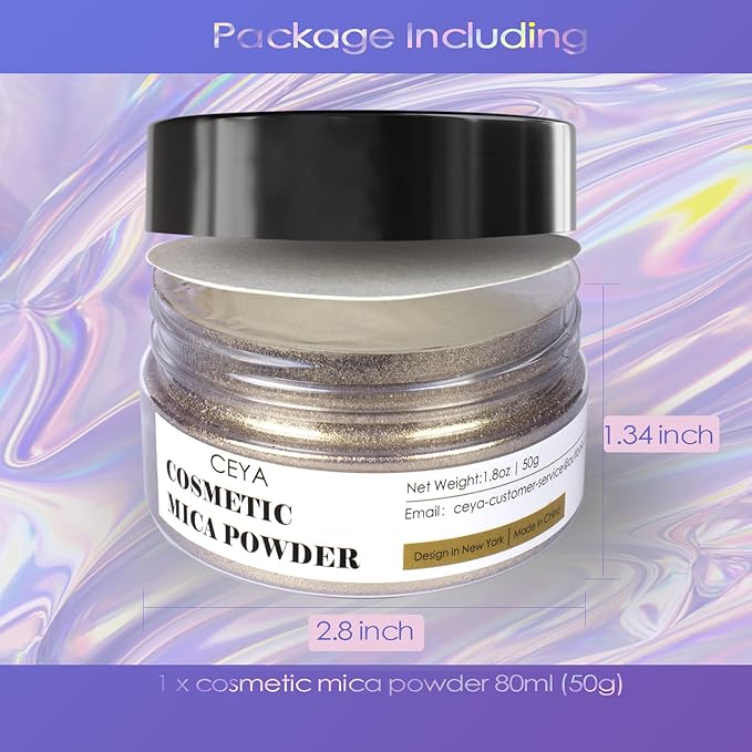 Ceya Mica Powder, 1.8oz/ 50g Dark Brown Lip Gloss Pigment Powder, Cosmetic Grade Soap Making Colorants Candle Dye for Epoxy Resin, Kintsugi Repair, Body Butter, Bath Bomb, Eye Shadow, Resin Craft,Nail