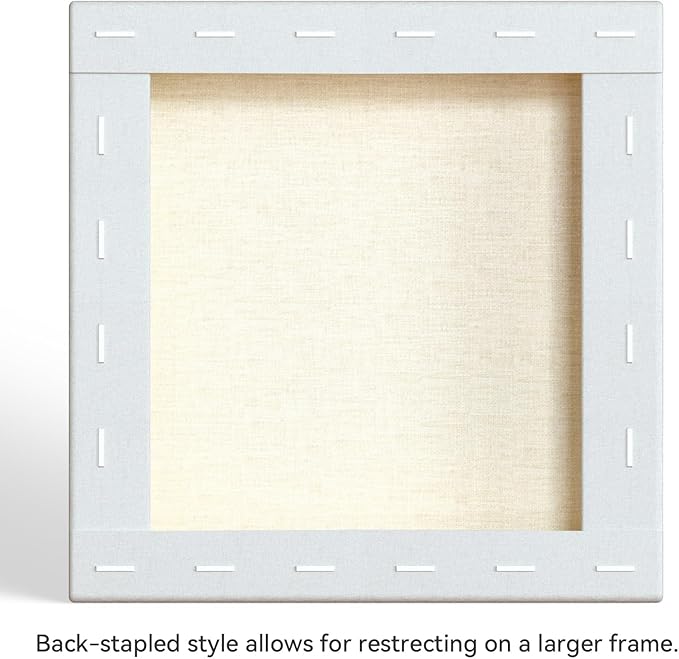 PHOENIX 10x10 Inch 6 Pack Artist Canvas - Square Stretched Canvases for Painting - 3/4 Inch Profile, 100% Cotton 11 Oz. Gesso Primed White Blank Professional Canvas Oil & Acrylic Paints