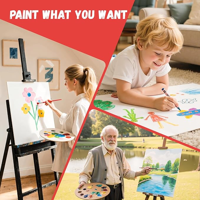 Simetufy 12 x 16 inch 5 Pack Painting Canvas Boards- Gesso Primed Acid-Free 100% Cotton Large Canvas Panels for Acrylics Oil Watercolor Tempera Paints