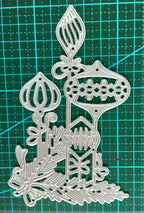 Metal Cutting Dies DIY Merry Christams Embossing Stencil Template Scrapbooking Card Making Mold Photo Album Arts Crafts Tools (Christmas ornament-12.7x8cm)