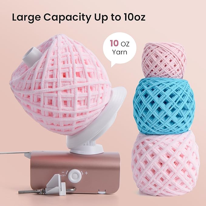 Winartton Electric Yarn Winder for Crocheting, Heavy-Duty Yarn Ball Winder 10 oz Large Capacity, Automatic Yarn Cake Winder Spinner Roller, Crocheting Tools Supplies for Knitting Lovers(Patented)
