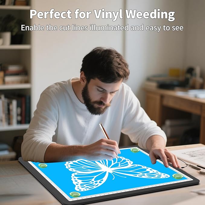 Elice Magnetic A3 Light Board for Diamond Painting, Ultra-Thin Tracing LED Light Box with Side Buttons, Super Bright Diamond Art Light Pad, Light Table for Drawing, Sketching, Weeding Vinyl - Black