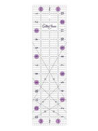 The Quilted Bear Quilting Rulers - Transparent Acrylic Non Slip Quilting, Patchwork & Sewing Ruler with Clear Black Lines & 30, 45 & 60 Degree Angles for Perfect Accuracy & Precision (4" x 14")