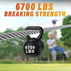 Stainless Steel Cable for Railing - 50FT 1/4" T316 Wire Rope with Clamps and Thimbles - 7 x 19 Strands 6700 LBS Breaking Strength for Outdoor Deck Railing Zipline