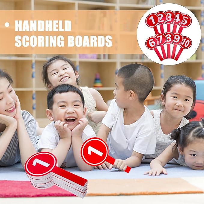 10pcs Auction Paddles 1-10 Score Paddles Voting Scoreboards Handheld Number Boards for Students Teachers Classroom Voting Games Party
