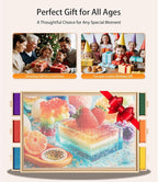 Join&Joy 2000 Piece Puzzle Board Pro, with 6 Drawers & Cover, 40" x 29", Sort-Wise Colorful Felt Drawers, Wooden Jigsaw Puzzle Board, Birthday Gifts for Mom