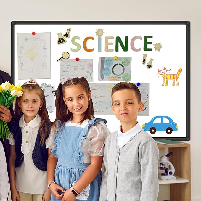 XBoard Magnetic Whiteboard 48 x 31 inch - Dry Erase Board with Black Aluminum Frame, White Board with Detachable Marker Tray