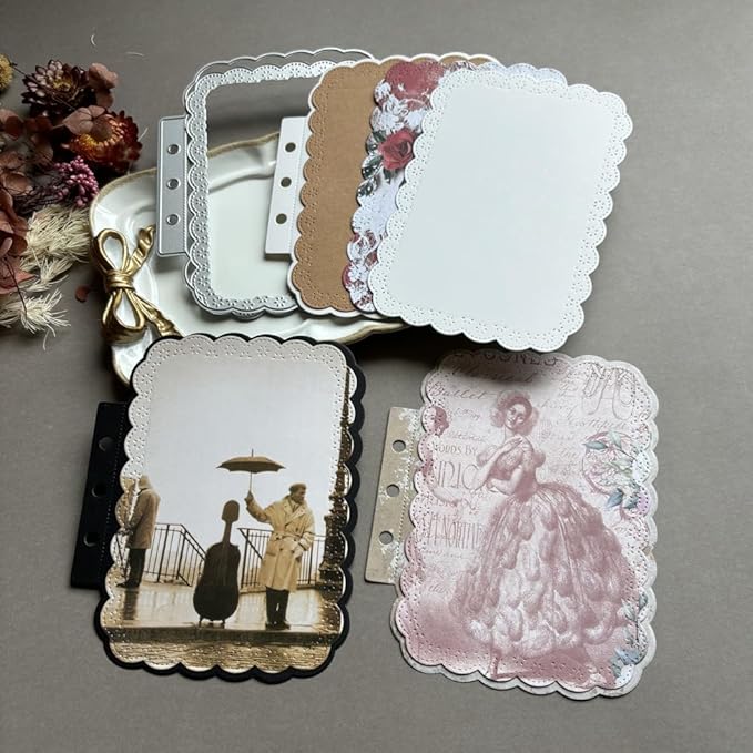 Rectangular Loose-Leaf Lace Die Cuts for Card Making, Background Cutting Dies DIY Album Scrapbooking Decor Paper Craft Metal Die Cuts Party Wedding Decorations