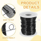uxcell 16 Gauge / 1.5mm Anodized Aluminum Wire for Jewelry Craft Making, 102 Feet Bendable Flexible Wire for DIY Home Decor Gardening Sculpture, Black