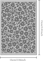Arbuya Flowers Polymer Clay Texture Mat - Flowers Leaves Leaves Texture Sheet for Polymer Clay Jewelry Making, Earring Charms, DIY Craft Supplies