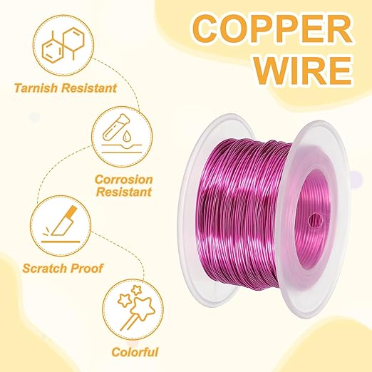 uxcell 20 Gauge / 0.8mm Anodized Aluminum Wire for Jewelry Craft Making, 102 Feet Bendable Flexible Wire for DIY Home Decor Gardening Sculpture, Rose Red