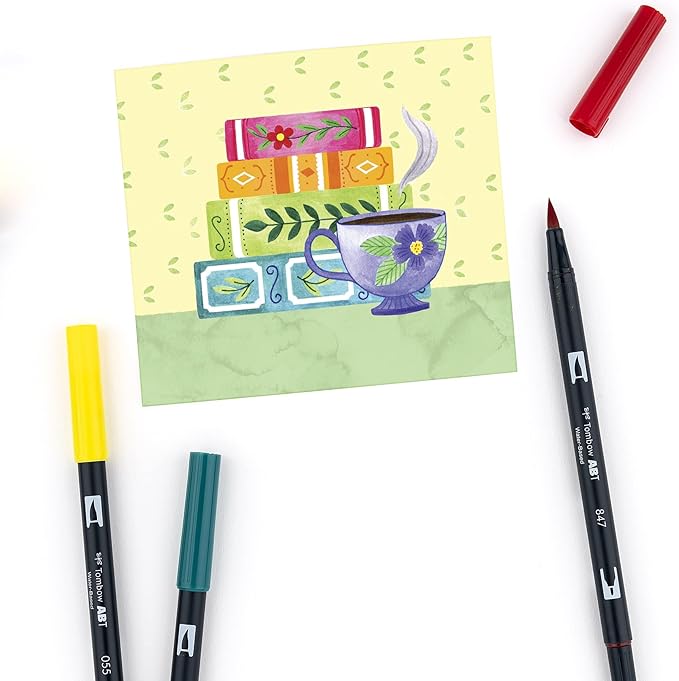 Tombow Dual Brush Marker 10-Piece Set: Primary