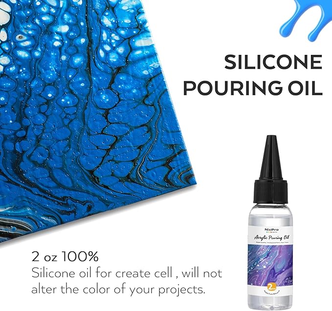 Nicpro 14 Colors 8.45oz Acrylic Pouring Paint Kit, Large Volume Premixed High Flow Pour Paints Supplies with Canvas, Wood Natural Slices, Pouring Oil, Gloves, Strainer, Cups for Beginner DIY Crafts