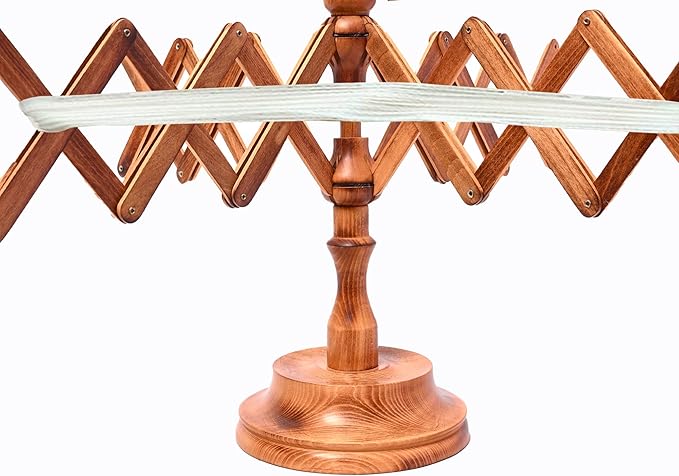 Wooden Table Top Yarn Swift, Antique Beechwood Crocheting & Knitting Craft Accessory for Yarn Winding, Handcrafted Beechwood Swift for Knitters & Crafters