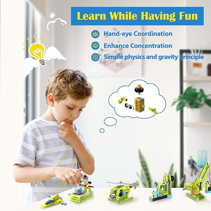 makerzoid Building Robot Kit, 370+ Educational DIY Building Blocks, 100+ Models STEM Robot Toy for Kids Ages 6+, Birthday Christmas Graduation Gift for Boys Girls