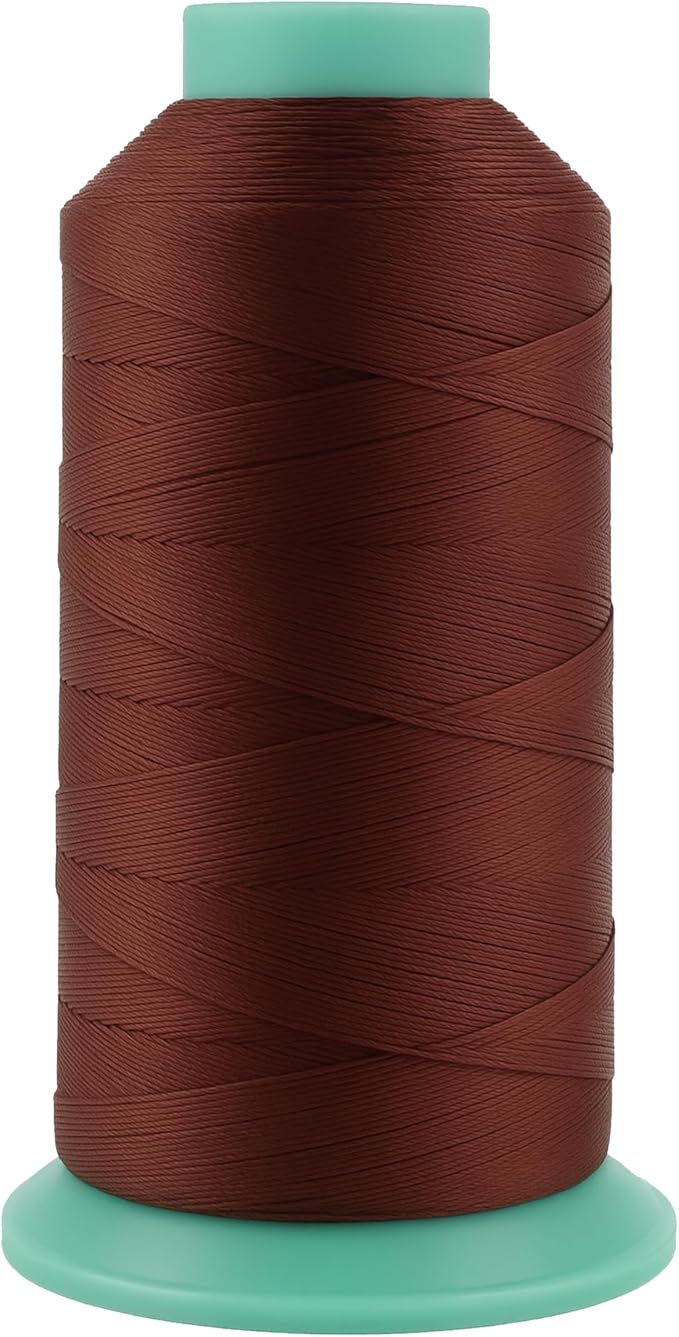 Mandala Crafts Size 69 210D T70 Bonded Nylon Thread Copper Brown Heavy Duty Sewing Threads - 1500 YDs Tex 70 Thread for Leather, Jeans, Weaving, Outdoor Marine Upholstery Threads