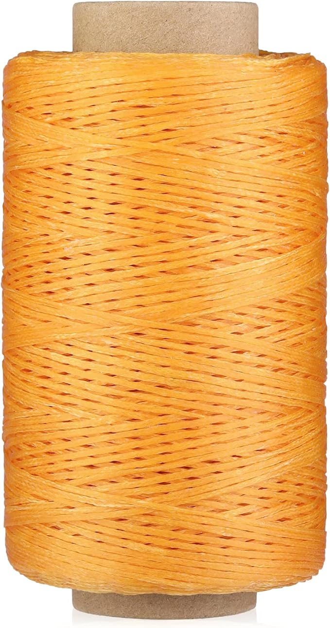 284 Yards Waxed Thread, 210D Heavy Duty Upholstery Wax Thread for Leather Sewing, 0.8mm Flat Waxed Cord for Bookbinding/Shoe Repairing/Leather Projects