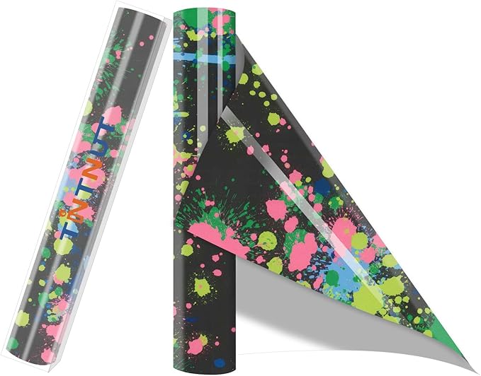Tintnut Splash Heat Transfer Vinyl Roll - 12 Inch x 5ft Blue Watercolor Ink Patterned HTV Splatter Iron On Vinyl DIY T-Shirts Hats Clothes Canvas Bags for Cricut or Silhouette Cameo