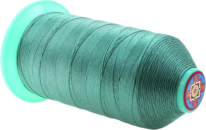 Mandala Crafts Bonded Nylon Thread Aquamarine Heavy Duty Sewing Threads - 1100 YDs Size 92 280D T90 Tex 90 Thread for Leather Jeans Weaving Outdoor Marine Upholstery Threads