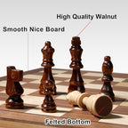 17 Inch Large Chess Set for Adults & Kids, Foldable Wooden Chess Board for Kids, Portable Magnetic Chessboard Game for Adults