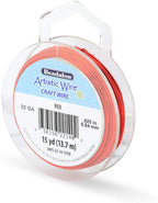Artistic Wire, 22 Gauge Tarnish Resistant Colored Copper Craft Wire, Red, 15 yd