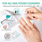 GELLEN Nail Cleanser Pads, 200 Pack Alcohol Prep Pads Nail Cleanser Wipes Remove Tacky Residue, Lint-free Glossy Wipes for Acrylic/Builder/Gel Polish Travel Individually Wrapped for Perfect Manicure