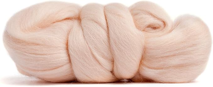 Desert Breeze Distributing 100% Natural Merino Wool Roving - Premium Combed Top Merino Roving Wool - Tapestry, Spinning, Wet Felting & Needle Felting Supplies - 21.5 Micron - 1 oz, Color Vanilla