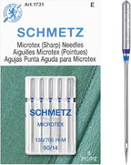 SCHMETZ Microtex Sharp Sewing Machine Needles - Quilting & Topstitching Supplies, Size 90/14, 5-Needle Card, Pack of 1