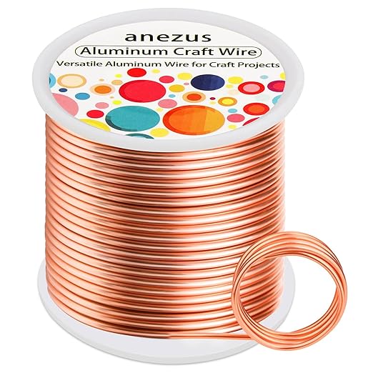 Anezus 12 Gauge Craft Wire Bendable - 2mm Metal Armature Sculpting Wire for Crafting, Wreath Making, Jewelry Making, Beading, Floral (Copper, 100 Feet)