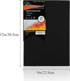 CONDA Black Canvases for Painting 9x12 inch, Pack of 14, 100% Cotton Acid-Free, 8 oz Gesso-Primed, Canvas Panels, Art Boards for Oil & Acrylic Painting