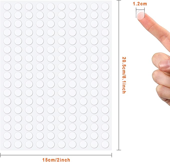 Zonon 3000 Pcs Double Sided Adhesive Dots Clear Glue Point Tape Stickers Balloon Glue Round Mini No Traces Adhesive Sticker Dot Sticker for Classroom Decor Craft DIY Office (0.47 Inch/ 12 mm)