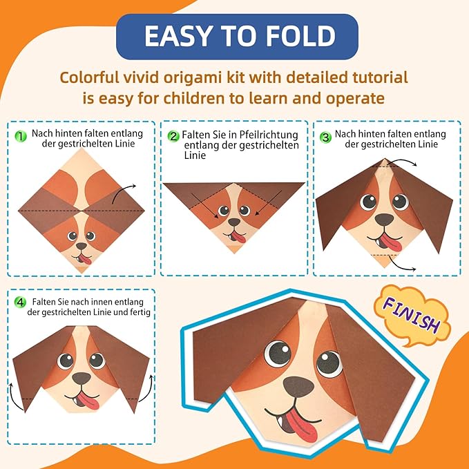 Origami Paper Kit for Kids Ages 5-8 8-12,152 Sheets Origami Paper - 72 Double Sided Patterns with Instructional Book,DIY Art Craft Projects,Travel Game Activity,Gift for Boys Girls Beginners