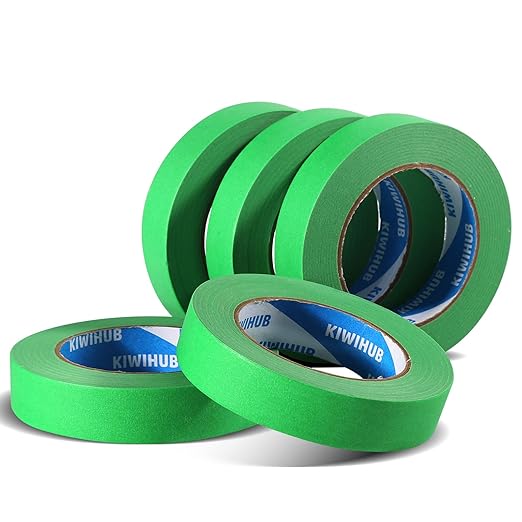 Green Painters Tape,1 inch x 60 Yards x 10 Rolls (600 Yards Total) - Medium Adhesive Masking Tape for Painting,Labeling,DIY Crafting,Decoration and School Projects