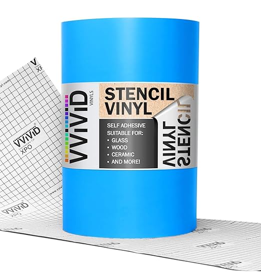 VViViD Blue Stencil Vinyl Masking Film with Anti-Bleed Technology (12" x 25ft)