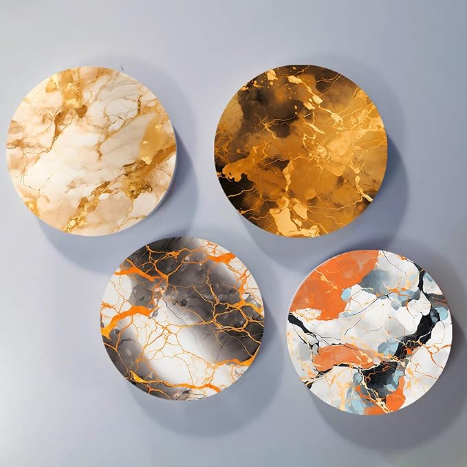 Sublimation Transfer Sheets for Heat Press Machine,Orange Gold Marble Sublimation Sheets for Tumblers Blanks Tshirts,6 Sheets 12x12inch