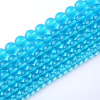 36pcs 10mm Topaz Blue Crystal Glass Beads Round Loose Spacer Beads for Jewelry Making DIY Bracelet Necklace Healing Power Stone Beads (Blue Crystal Glass, 10mm)