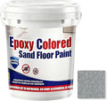 Epoxy Colored Sand Floor Paint, Epoxy Floor Paint for Concrete, High Gloss Marble Effect Coating, Waterproof Non-Slip Concrete Paints, Suitable for Indoor/Outdoor Use (Light Gray,64 oz/2 kg)