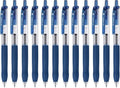0.5mm Gel Pens Fine Point Smooth Writing Pens, 12PCS Blue Ink Pens, Retractable Leather-Like Blue Gel Pens, Business Gel Pen for Journaling, Writing, School, Office Use (Blue)