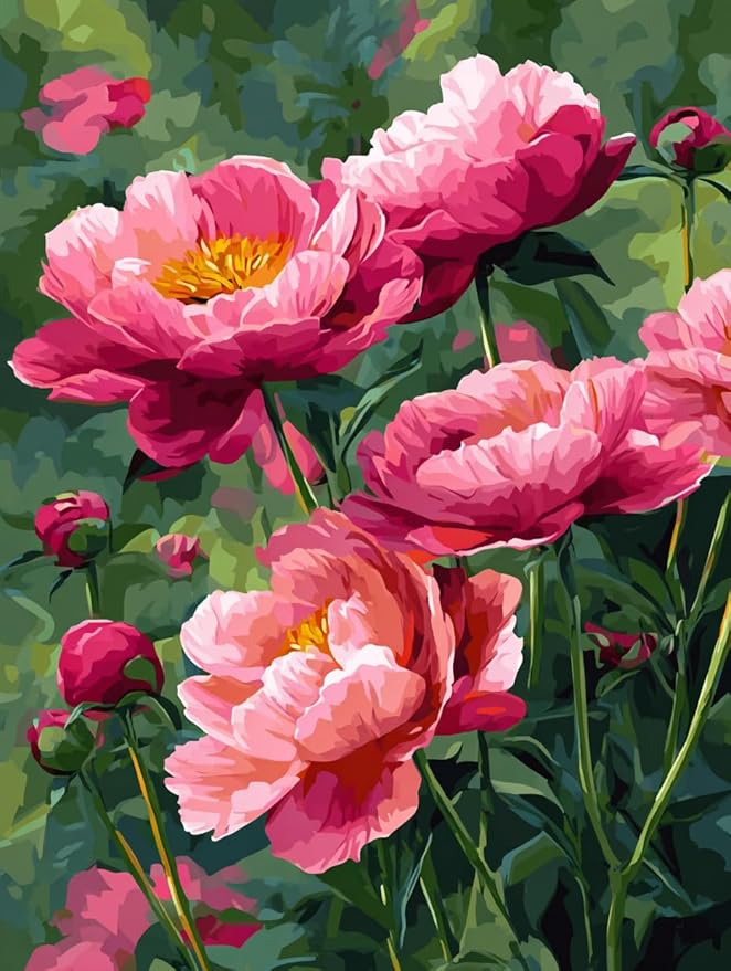 Moohue 14 ct Counted Cross Stitch Kits for Adults Flowers Cross Stitch Patterns Stamped Printed Cross Stitch Kits (Flowers 11)