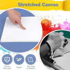 Stretched Canvases for Painting, 8PCS Multi Pack Canvas 3x5”, 5x7”, 8x10”, 10x12”(2 of Each), Acid-Free Wood Frame Blank Canvas, Art Canvas Pre Primed for Acrylic, Oil Painting, Tempera Paintings.