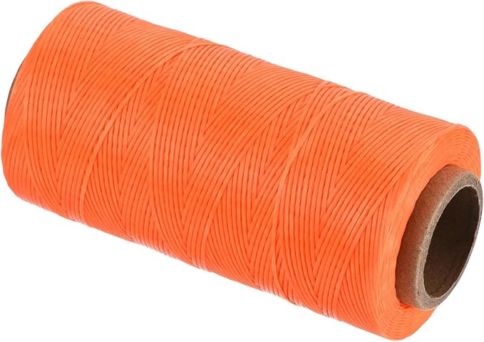 MECCANIXITY Waxed Thread,197 Yard 1mm 210D Flat Wax Thread Polyester Waxed String for Leather Sewing Hand Weaving Book Binding Home Decoration,Bright Orange