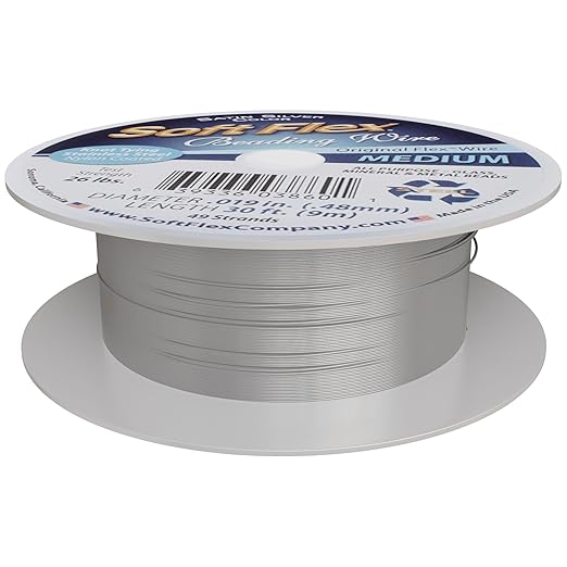 Soft Flex 49 Strand Beading Wire - Medium 0.19 Diameter - 30 Feet Nylon Design Wire