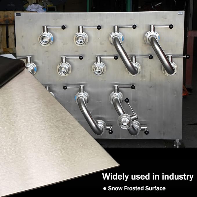 304 Stainless Steel Sheets Metal 8" x 12" x 1/16" (1.60MM) Inch 304 Stainless Steel Plates 16 Gauge Stainless Steel Shim Stock Plates Metal Sheets for Crafting, Stovetop, Snow Frosted Surface