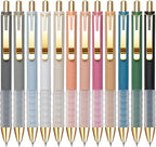 Linbsunne Gel Pens Black Ink Pen 0.5mm fine Point Pens Smooth Writing Retractable Office Supplies (12-count)
