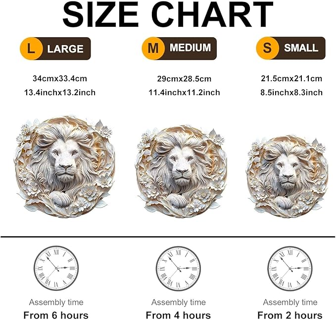 Wooden Puzzles Adults, 3D Paper Lion Wooden Puzzles 100 Pieces, Unique Animal Shaped Wood Challenging Jigsaw Puzzles Gifts for Adults, 8.5x8.3in