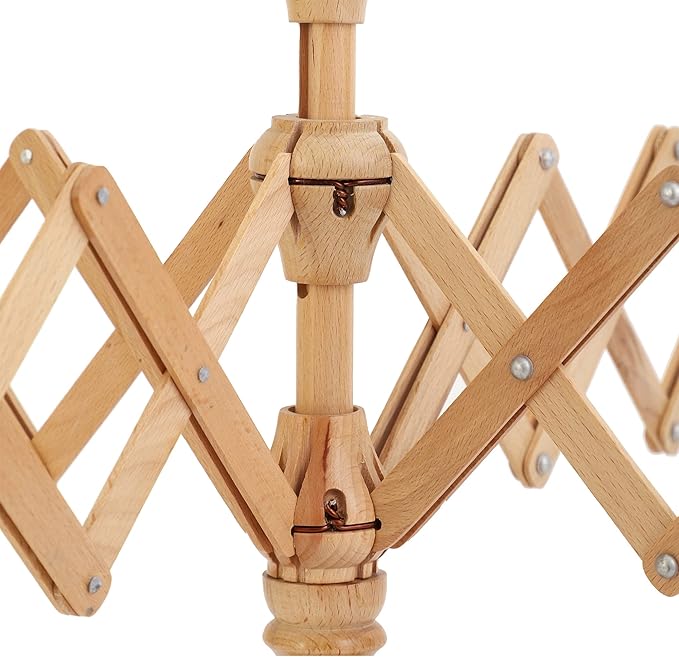 Wooden Yarn Ball Winder & Table Top Swift Set, Hand Operated Beechwood Combo Winder, Large Capacity 8 to 10 oz Yarn Fiber Winder, Wool String Swift Winder (Beechwood Winder & Swift)